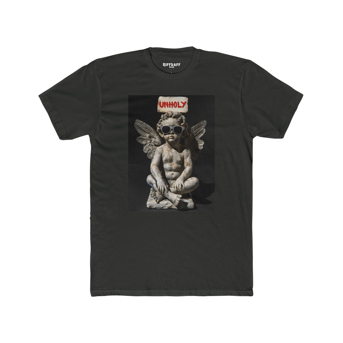 Unisex Cotton Crew Tee - Unholy Angel Graphic Tee for Bold Souls _Riff Raff Wear