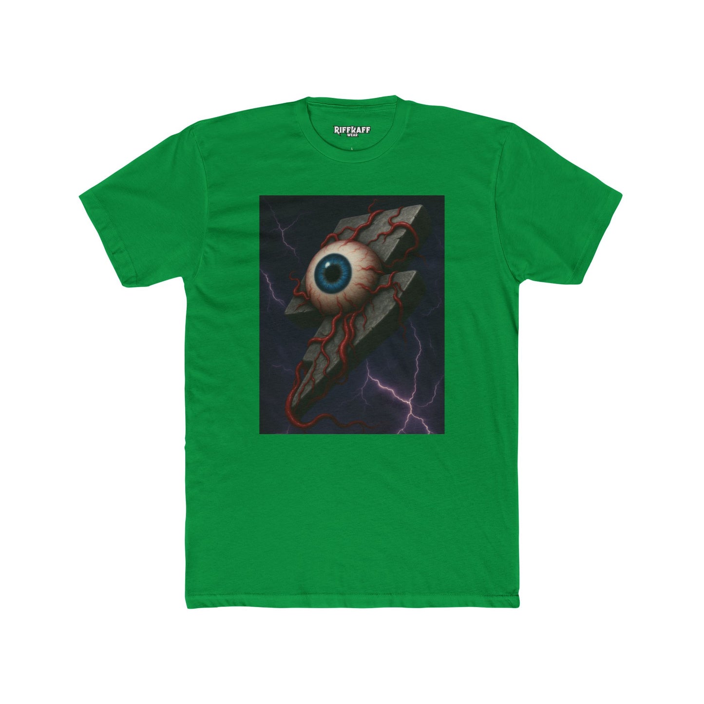 Unisex Cotton Crew Tee - Eye of Lightning Graphic Tee for Bold Style - Riff Raff Wear