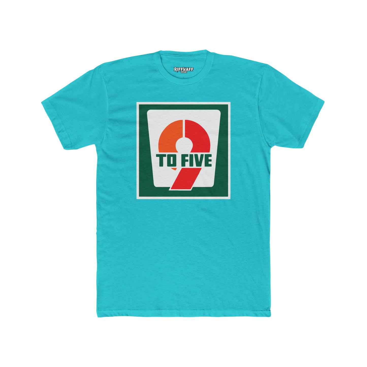 Retro 9 to Five Unisex Cotton Crew Tee - Parody Logo Series - Riff Raff Wear