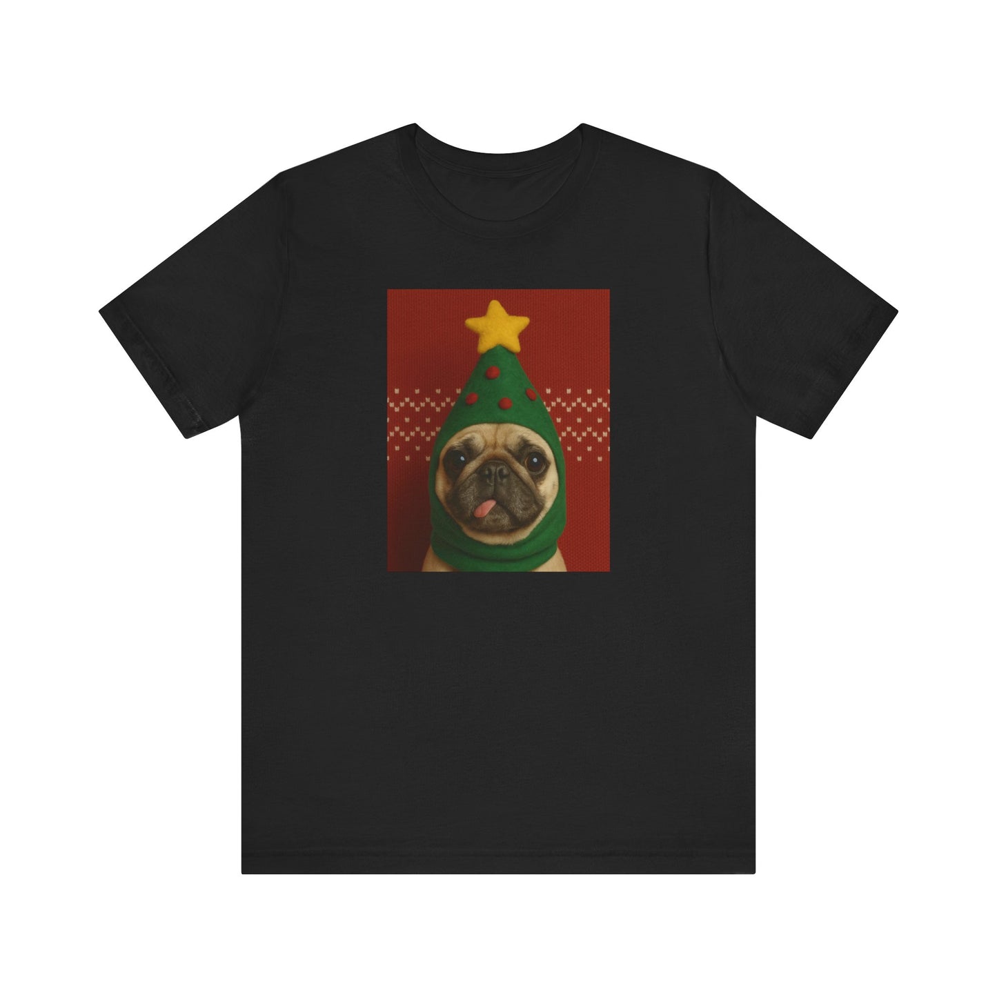 Christmas Pug Tee | Unisex Jersey Short Sleeve Tee, Fun Holiday T-Shirt, Cute Dog Shirt, Gift for Pet Lovers, Festive Apparel, Party Wear - Riff Raff Wear