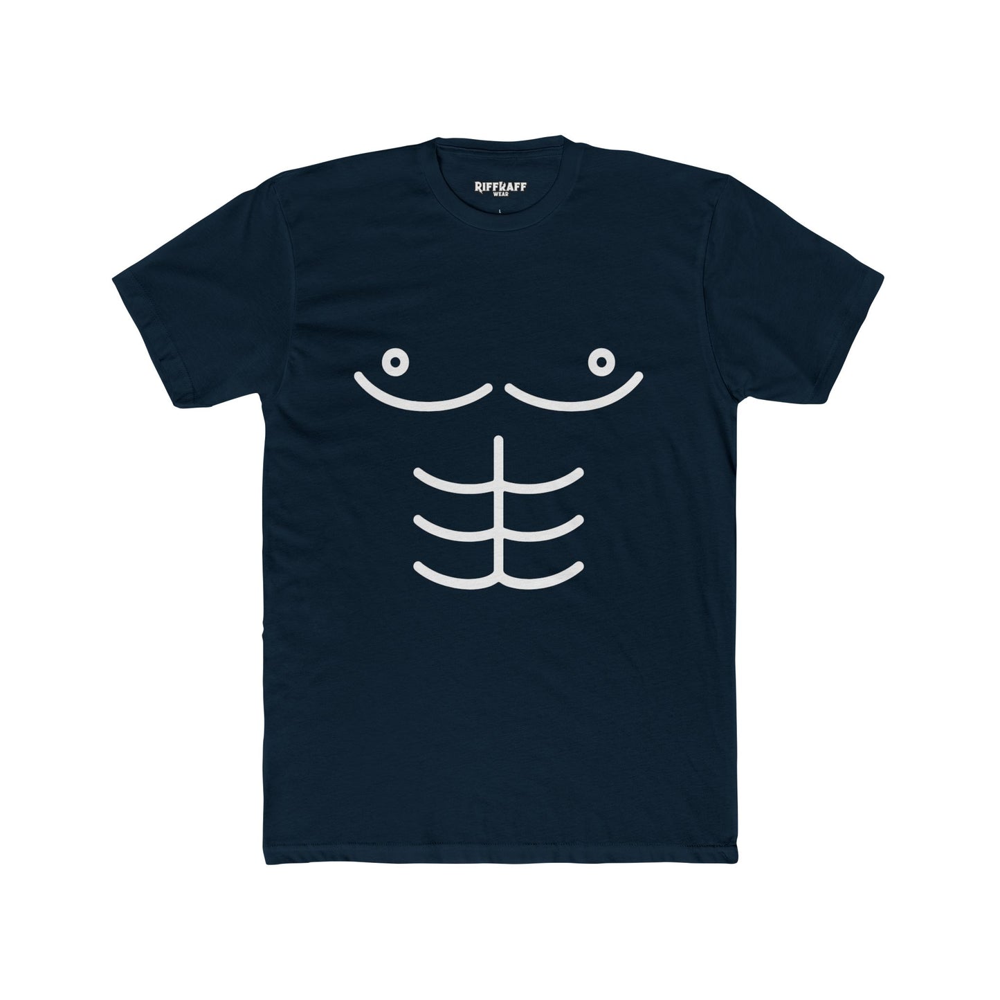 Funny Unisex Cotton Crew Tee - Cartoon Abs Design - Riff Raff Wear