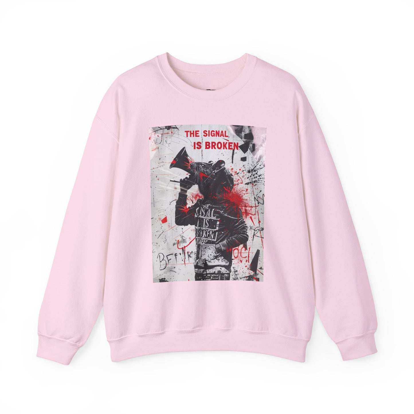 Unisex Crewneck Sweatshirt - "The Signal is Broken" Graphic Design - Riff Raff Wear