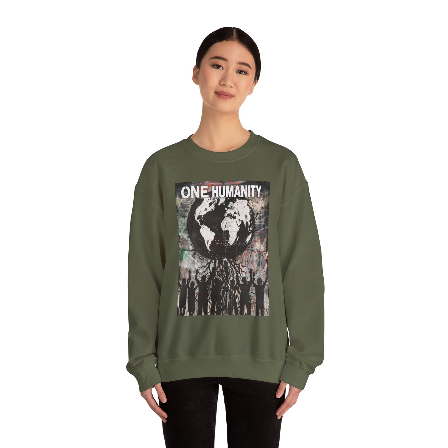 One Humanity Unisex Crewneck Sweatshirt - Comfortable & Stylish - Riff Raff Wear