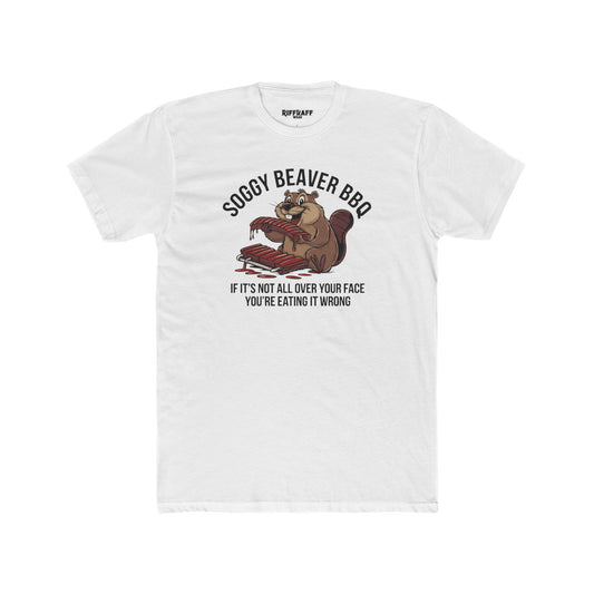 Dad Funny - Soggy Beaver - Unisex Cotton Crew Tee - Riff Raff Wear
