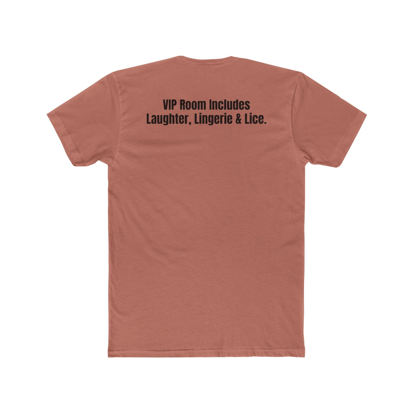 Velvet Clam Unisex Cotton Crew Tee - Funny Graphic T-Shirt with VIP Room Text - Riff Raff Underground