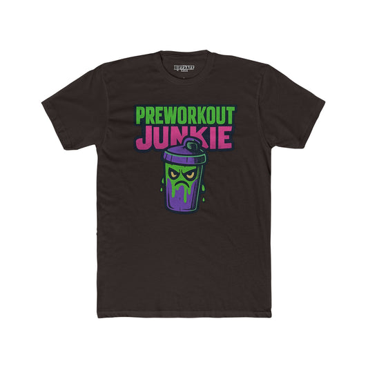 Preworkout Junkie Unisex Cotton Crew Tee - Fitness Motivational Shirt - Riff Raff Wear