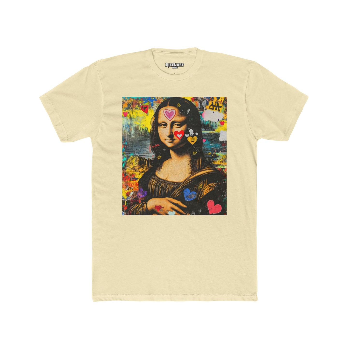 Colorful Mona Lisa Unisex Cotton Crew Tee, Artistic T-shirt, Gifts for Art Lovers, Casual Wear - Riff Raff Wear
