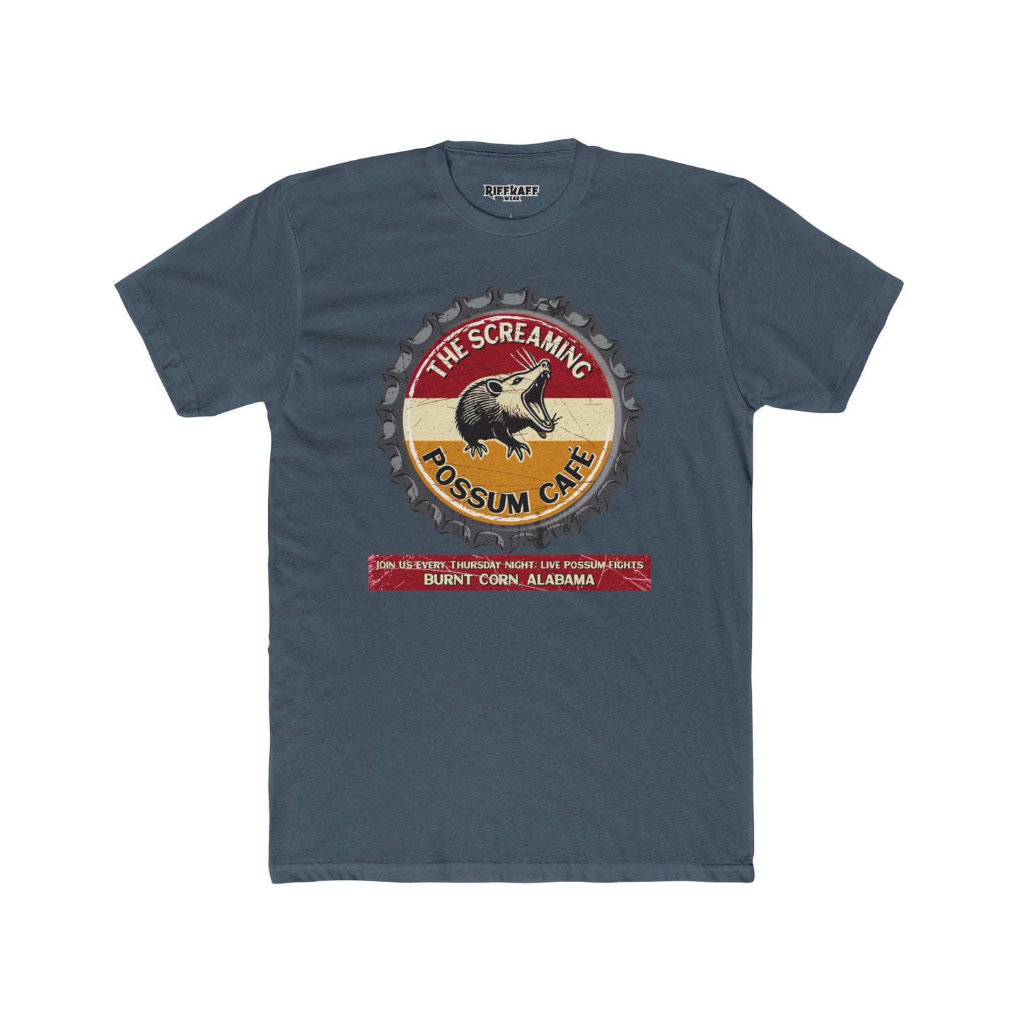 The Screaming Possum Unisex Cotton Crew Tee - Fun & Retro Graphic Shirt - Riff Raff Underground