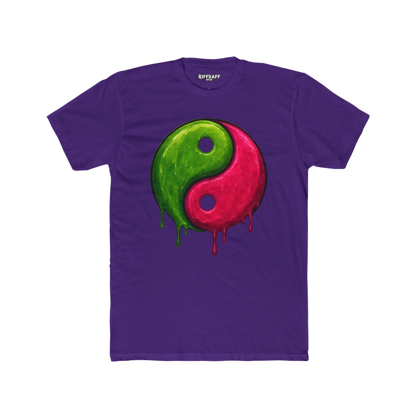 Yin Yang Drip Unisex Cotton Crew Tee - Stylish & Fun Graphic Tee for Everyday Wear - Riff Raff Wear