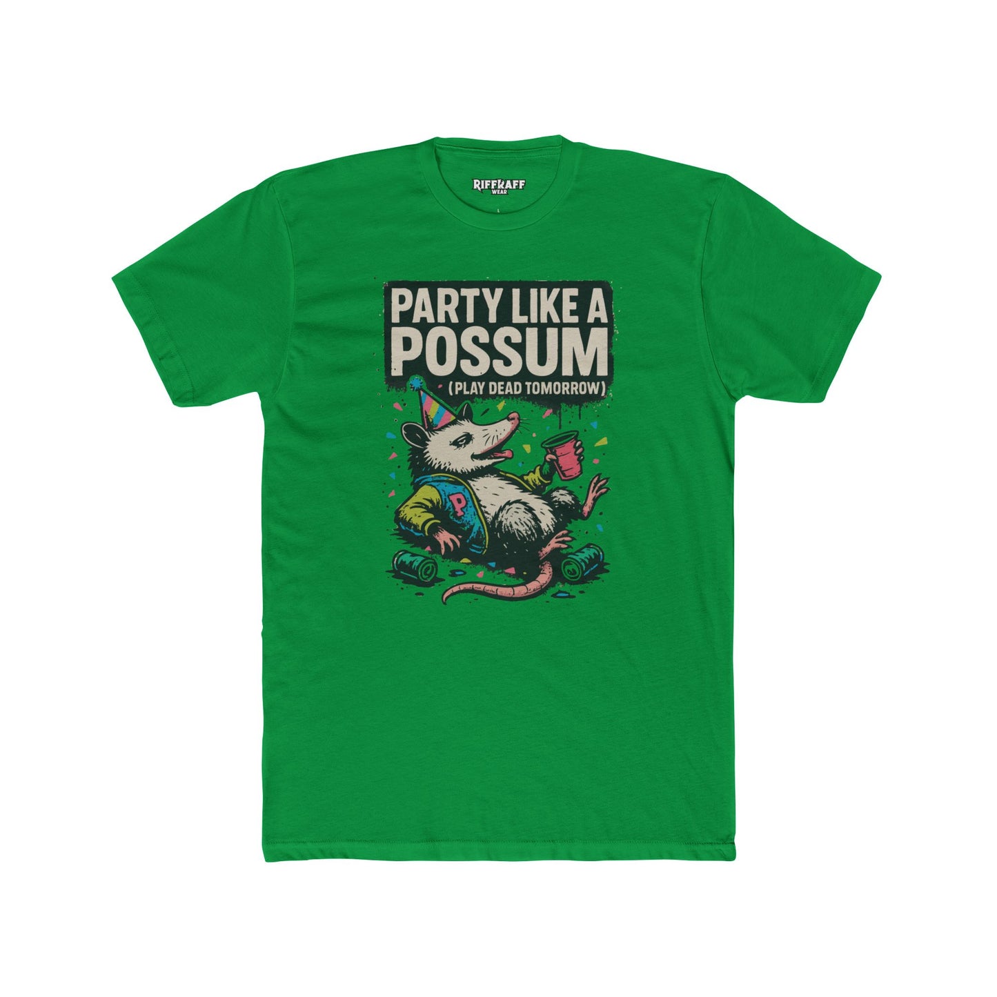 Party Like a Possum Unisex Cotton Tee | Fun Graphic T-Shirt for Parties- Riff Raff Wear