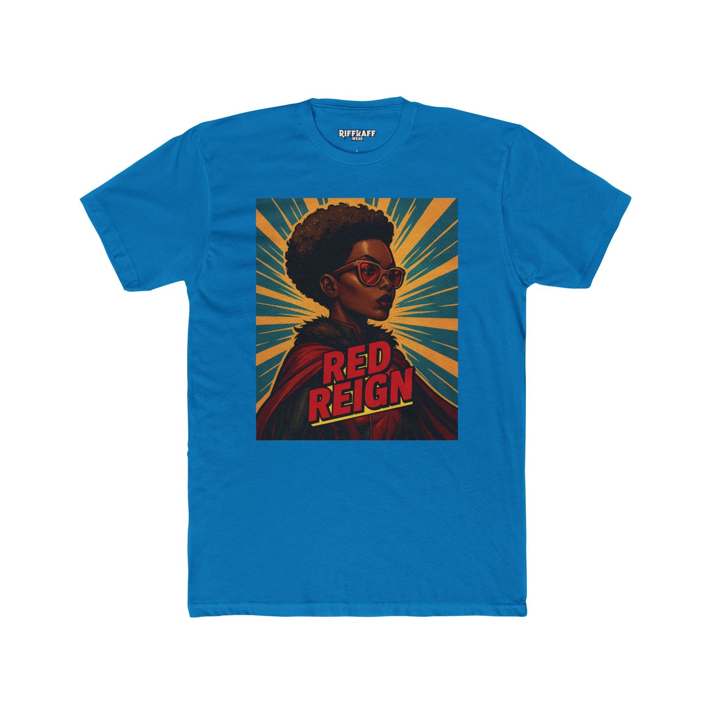 Red Reign Unisex Cotton Crew Tee - Empowering Superhero Design