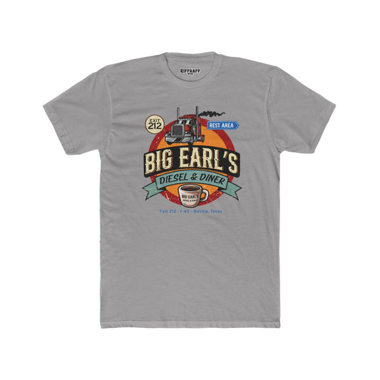 Big Earl's Diesel & Diner Unisex Cotton Crew Tee - Where Regret Gets Refueled - Riff Raff Underground