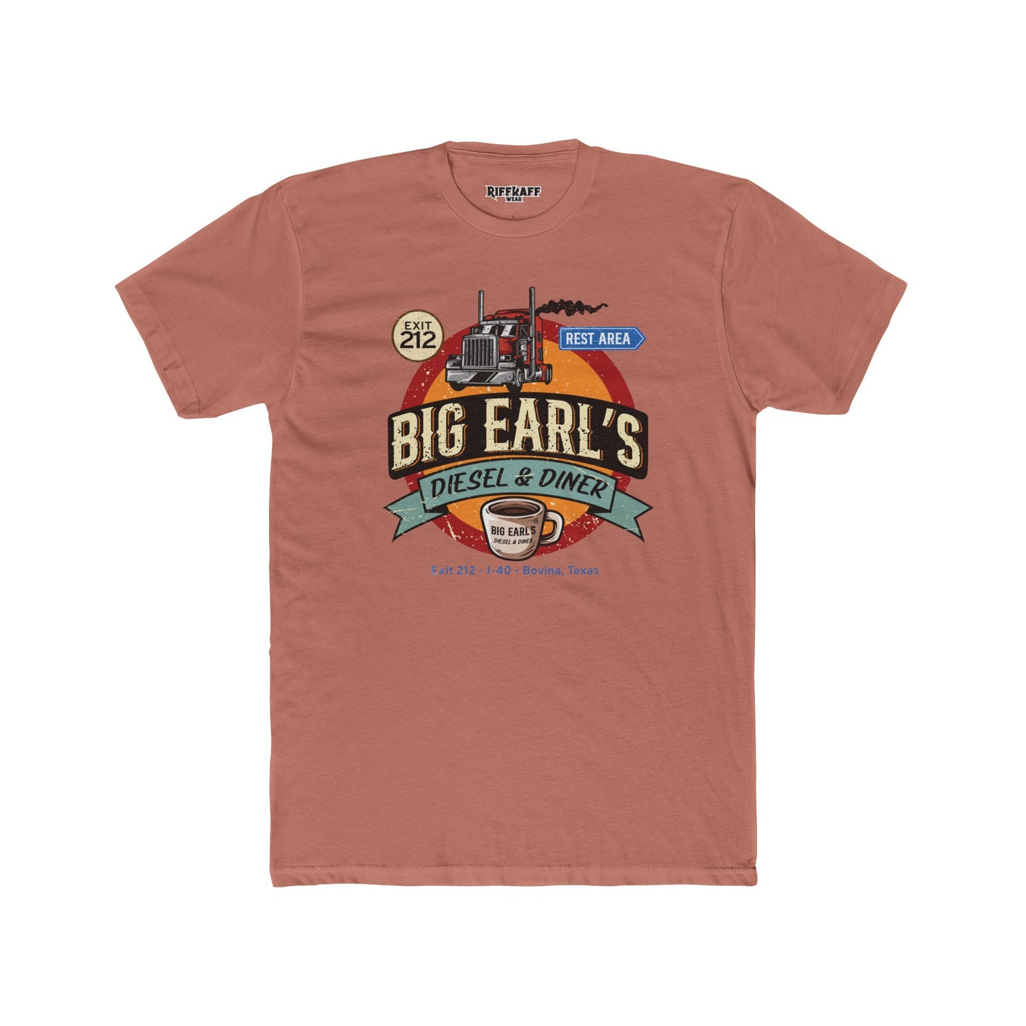 Big Earl's Diesel & Diner Unisex Cotton Crew Tee - Where Regret Gets Refueled - Riff Raff Underground