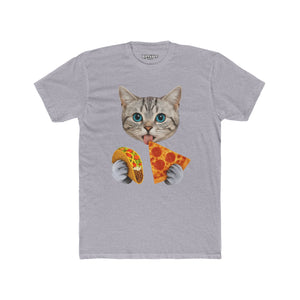 Funny Cat Pizza Taco Unisex Cotton Crew Tee - Riff Raff Wear