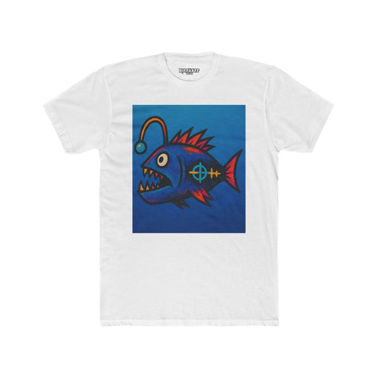 Colorful Graphic Fish Unisex Cotton Crew Tee - Fun and Quirky Art - Riff Raff Wear