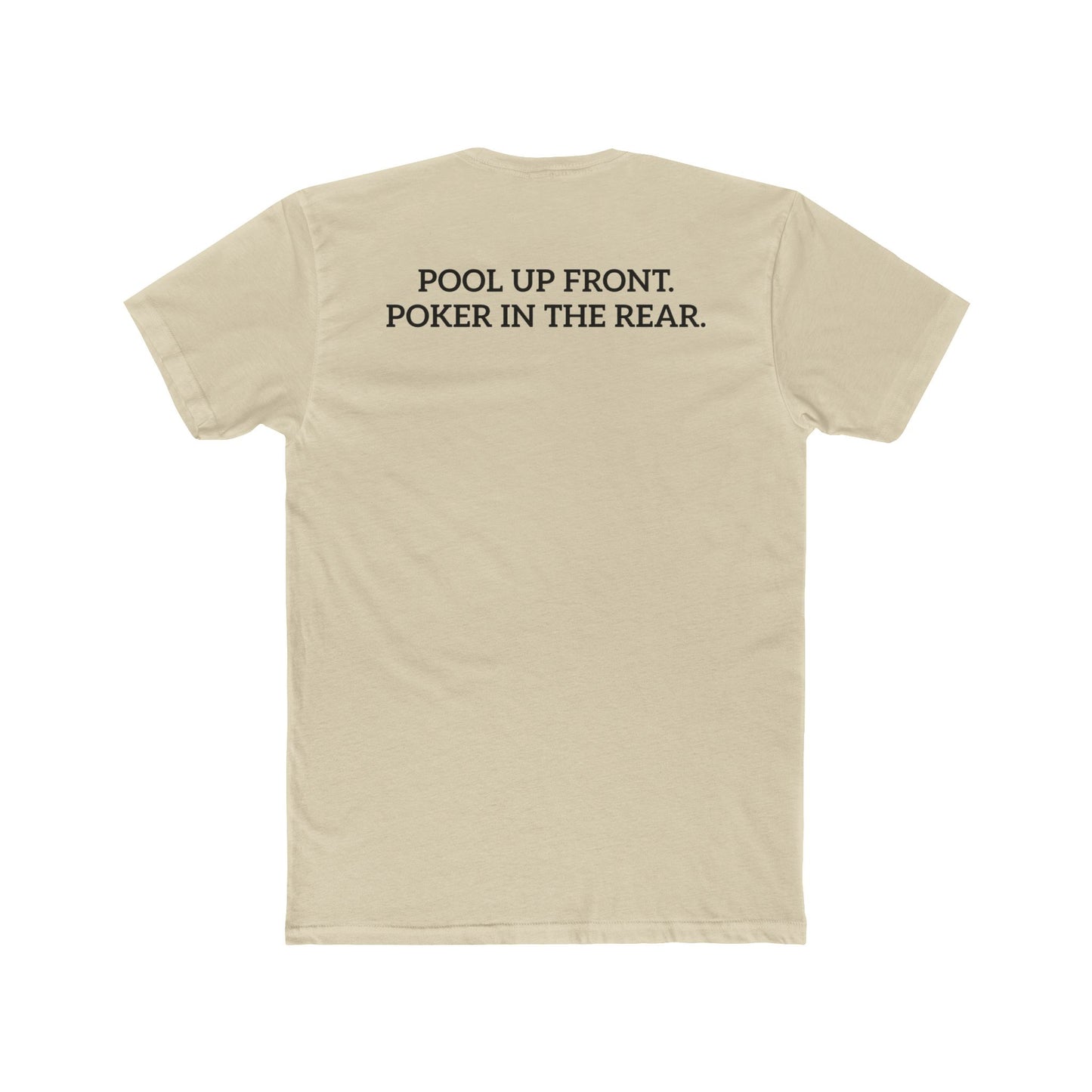 Lucky's Pool Hall Unisex Cotton Crew Tee Pool Up Front. Poker In The Rear. - Riff Raff Wear Underground