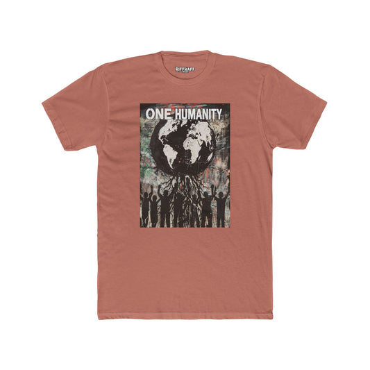 One Humanity Unisex Cotton Crew Tee -  Political Art - Riff Raff Wear