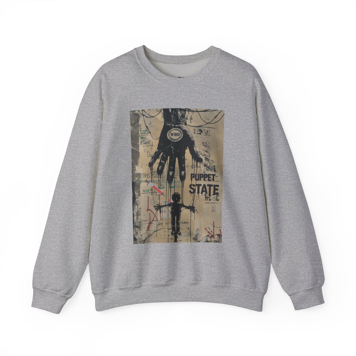 Artistic Puppet State Sweatshirt - Unisex Crewneck for Creative Souls - Riff Raff Wear