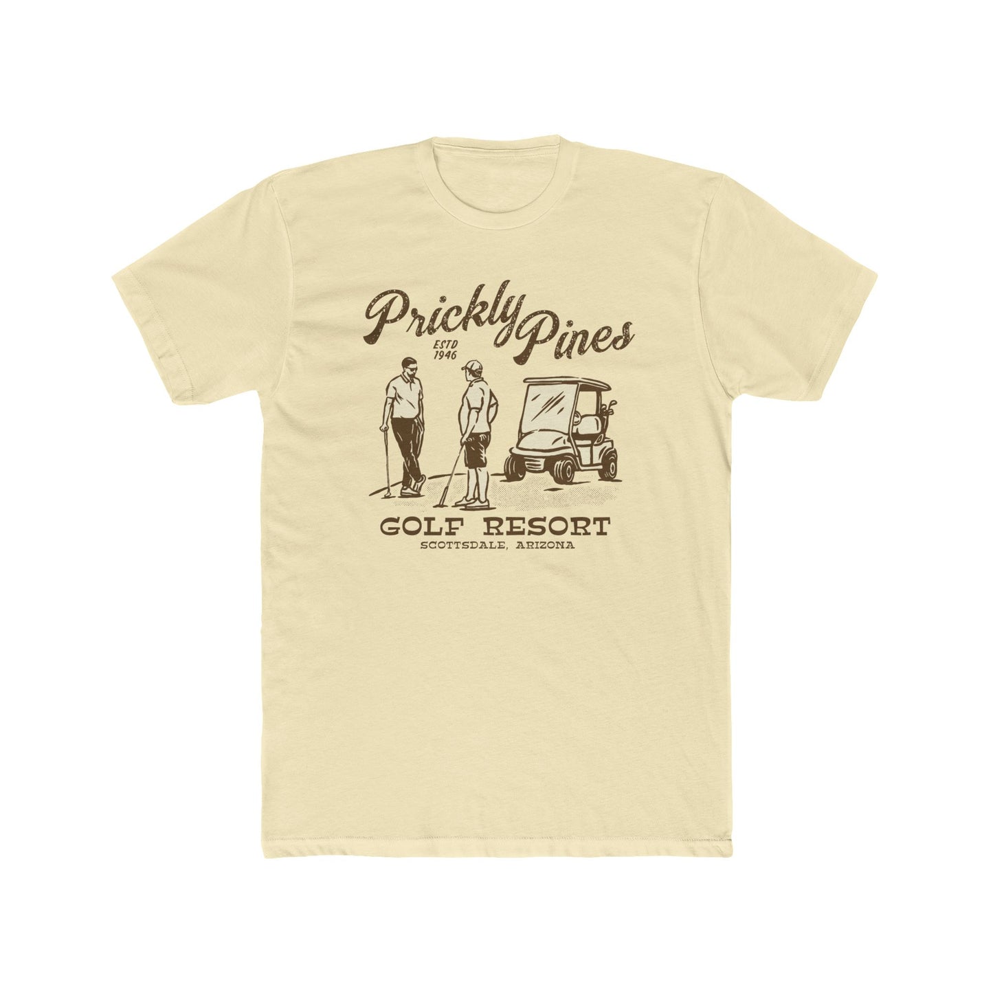 Prickly Pines Golf Resort Unisex Cotton Crew Tee - Perfect for Golf Lovers! - Riff Raff Wear Underground