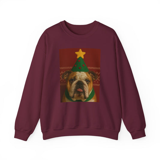 Bulldog Christmas Sweatshirt | Festive Dog Apparel, Holiday Gift, Ugly Sweater Party, Cozy Winter Wear, Pet Lover Gift - Riff Raff Wear