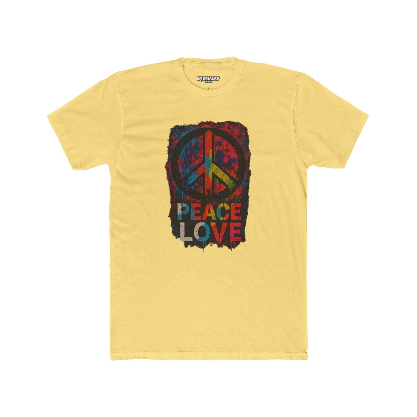 Peace Love Unisex Cotton Crew Tee - Vibrant Graphic Political Art - Riff Raff Wear