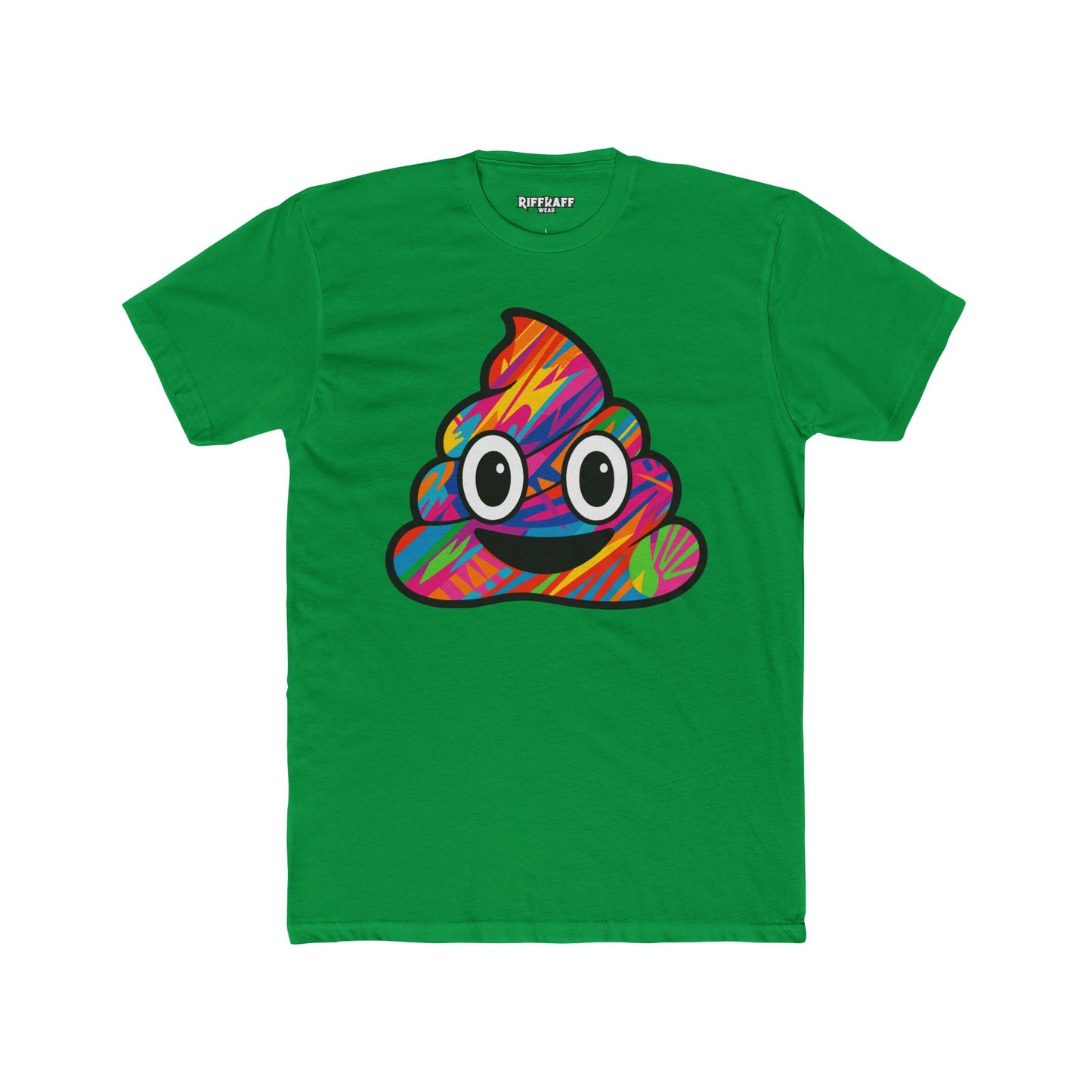Colorful Cartoon Poop Unisex Cotton Crew Tee - Riff Raff Wear