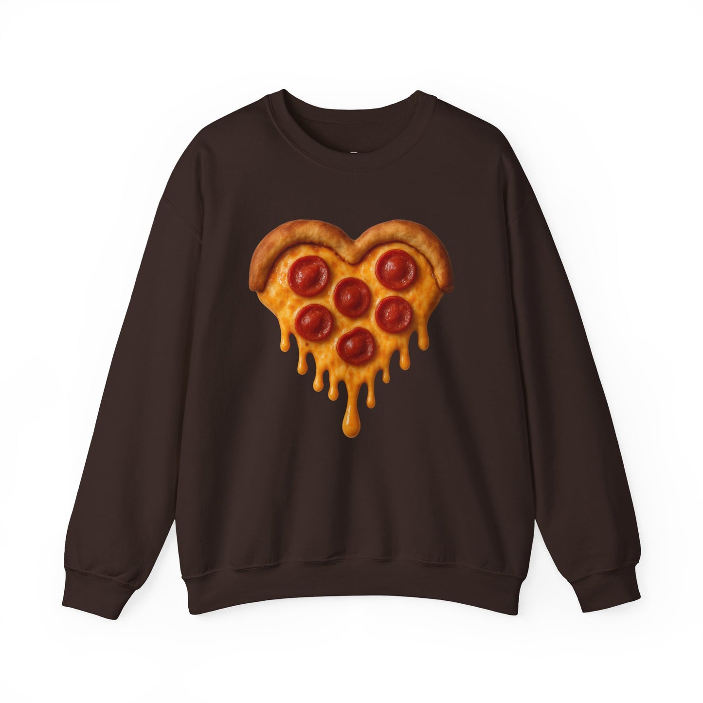 Heart-Shaped Pizza Sweatshirt - Unisex Cozy Crewneck for Food Lovers - Riff Raff Wear