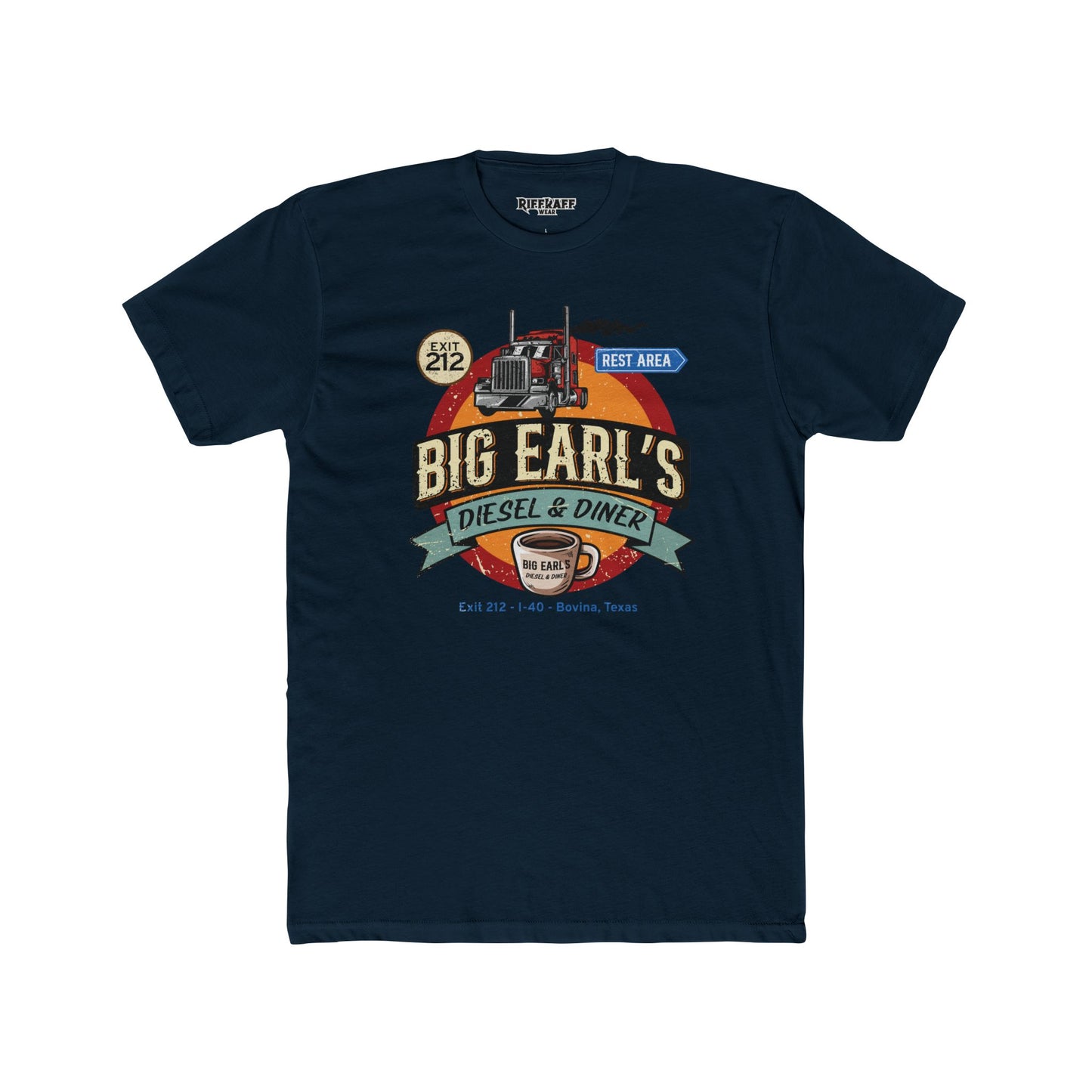 Big Earl's Diesel & Diner Unisex Cotton Crew Tee - Where Regret Gets Refueled - Riff Raff Underground