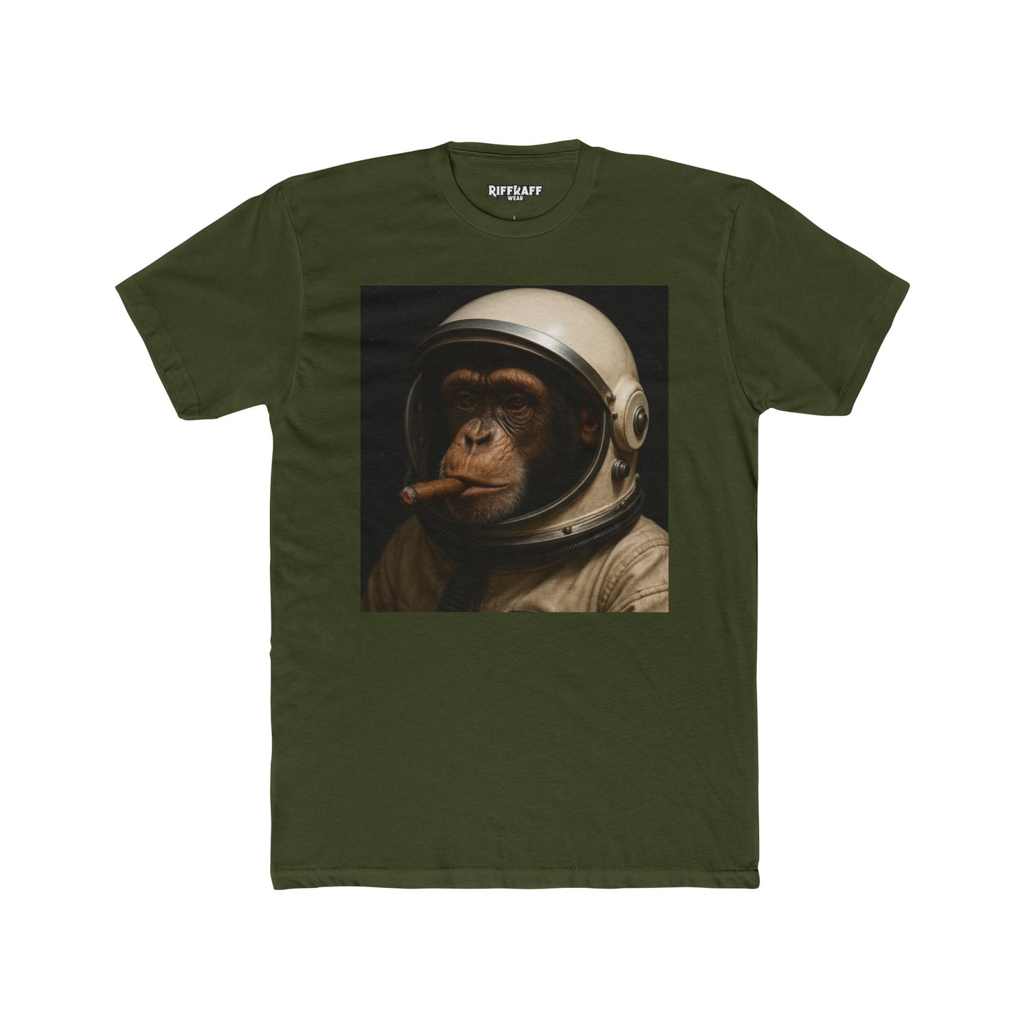 Astronaut Monkey Unisex Cotton Crew Tee - Fun Graphic T-Shirt for Animal Lovers - Riff Raff Wear