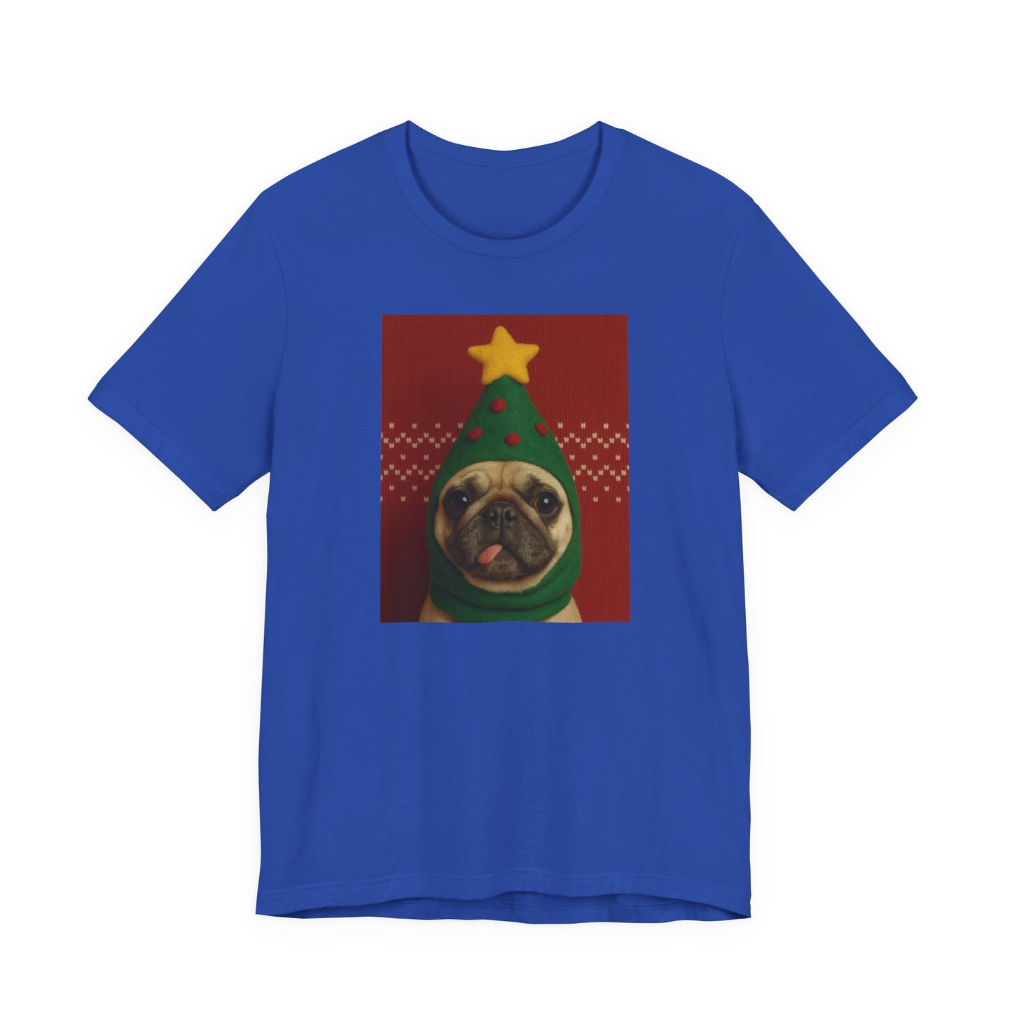 Christmas Pug Tee | Unisex Jersey Short Sleeve Tee, Fun Holiday T-Shirt, Cute Dog Shirt, Gift for Pet Lovers, Festive Apparel, Party Wear - Riff Raff Wear