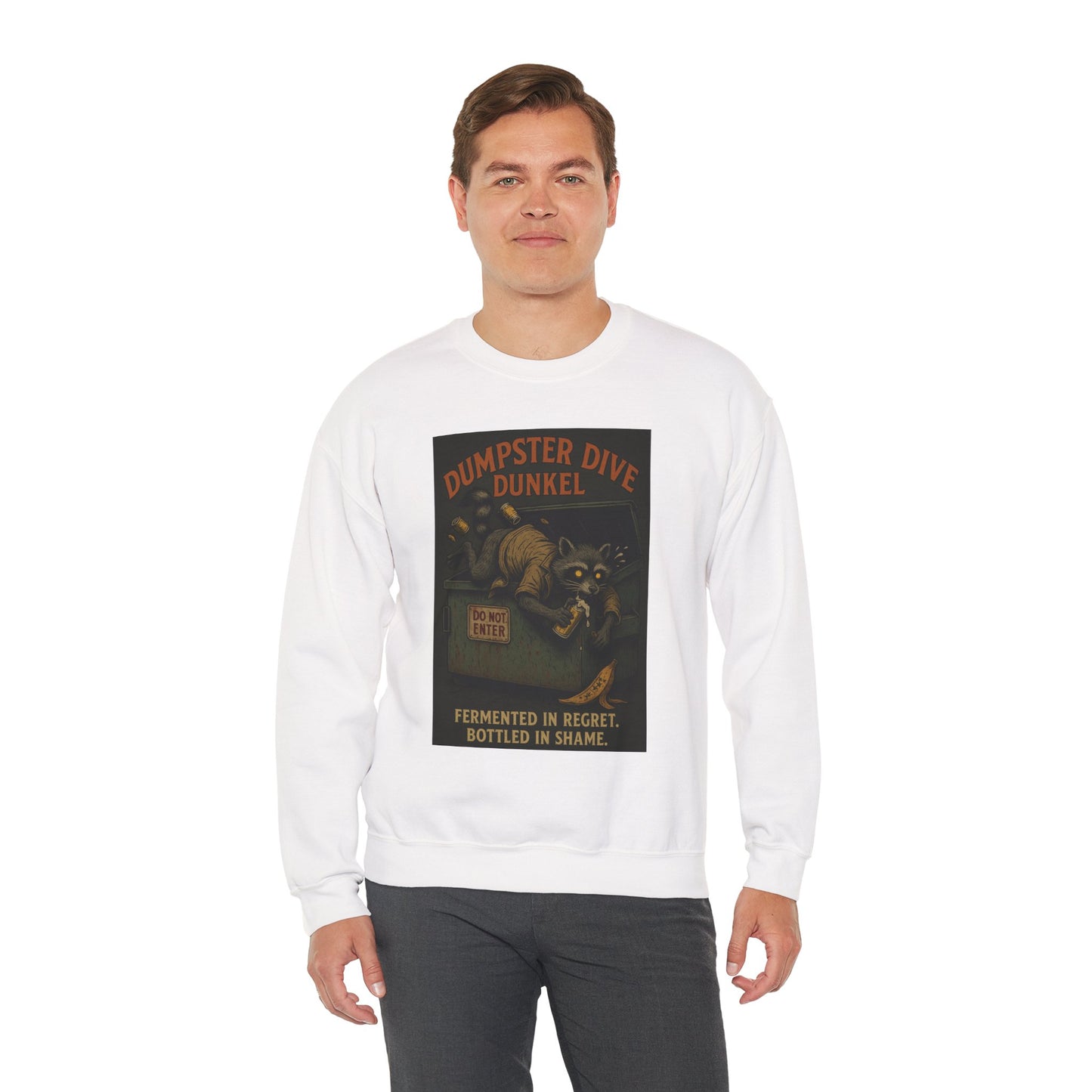 Dumpster Dive Funny Sweatshirt - Unisex Crewneck for Animal Lovers - Riff Raff Wear Underground