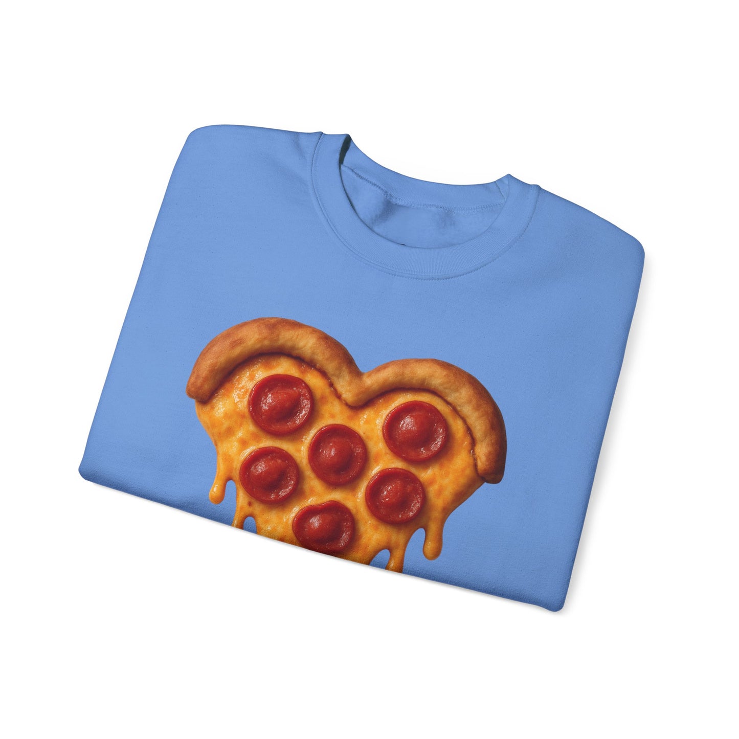 Heart-Shaped Pizza Sweatshirt - Unisex Cozy Crewneck for Food Lovers - Riff Raff Wear