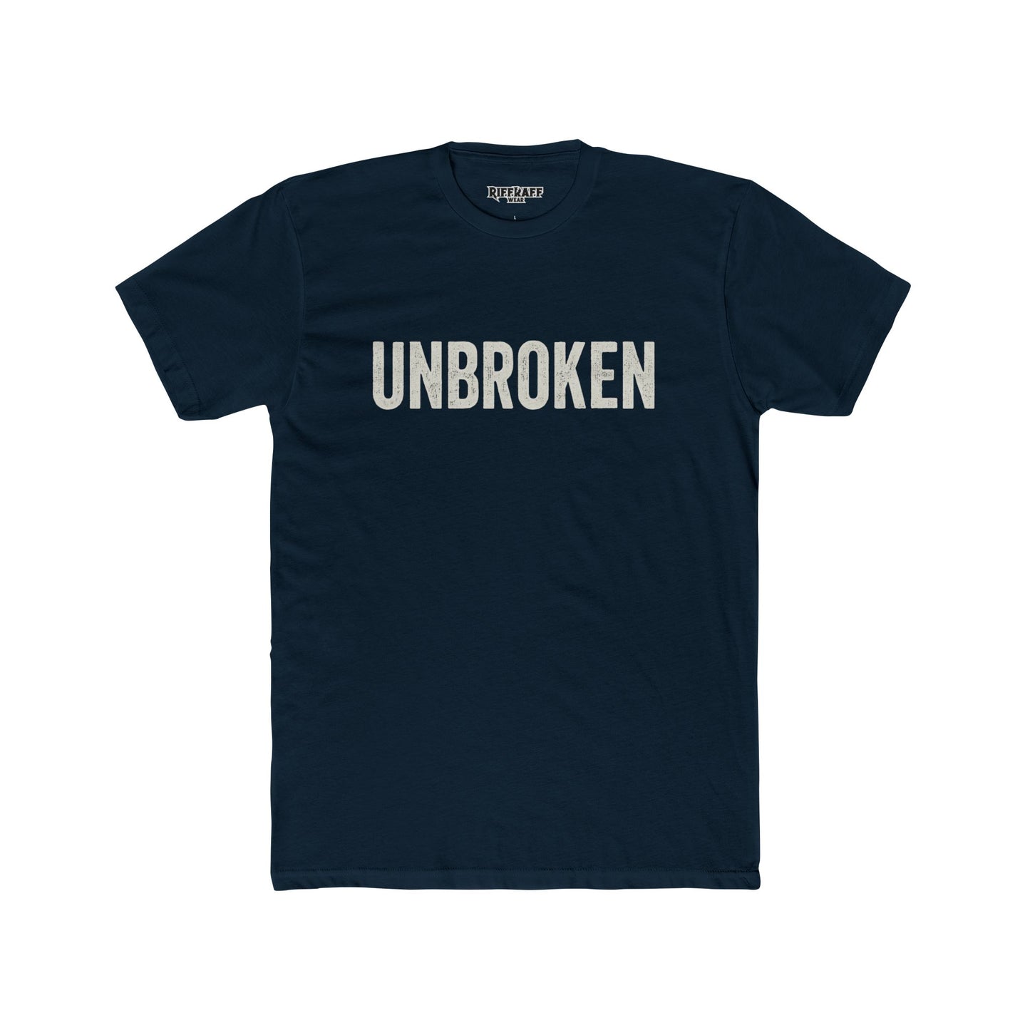 Unisex Cotton Crew Tee - UNBROKEN Inspirational Shirt - Riff Raff Wear Fitness