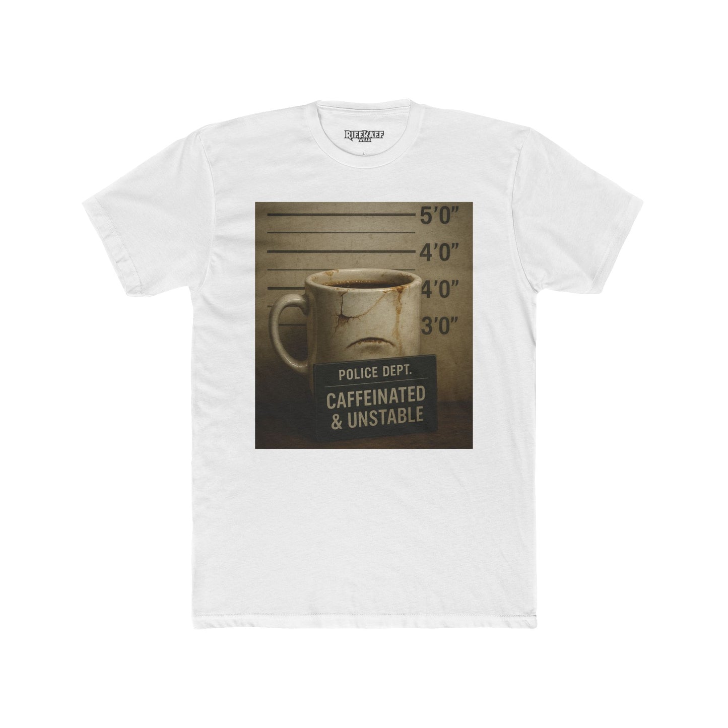 Caffeinated & Unstable Unisex Cotton Crew Tee - Perfect Gift for Coffee Lovers - Riff Raff Wear