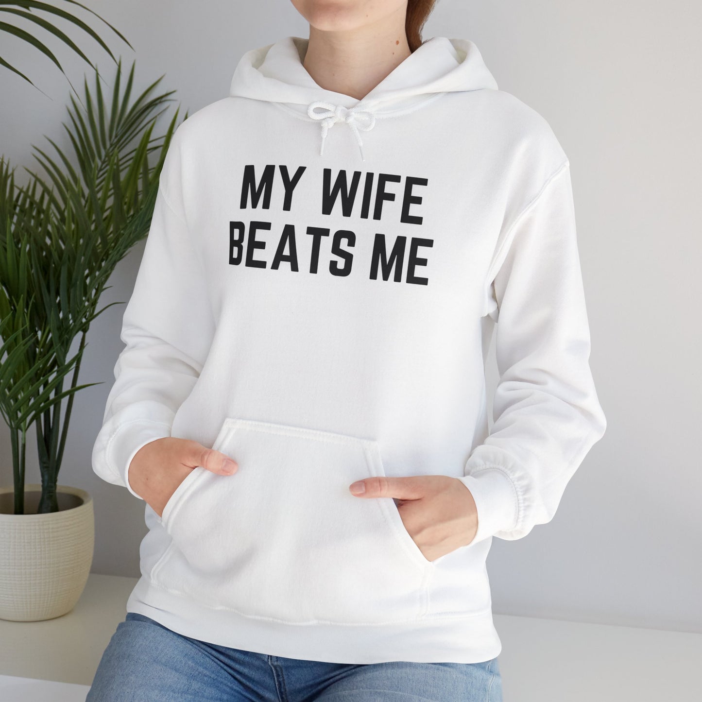 Funny Wife Humor Hoodie - Unisex Heavy Blend Sweatshirt for Couples - Riff Raff Wear
