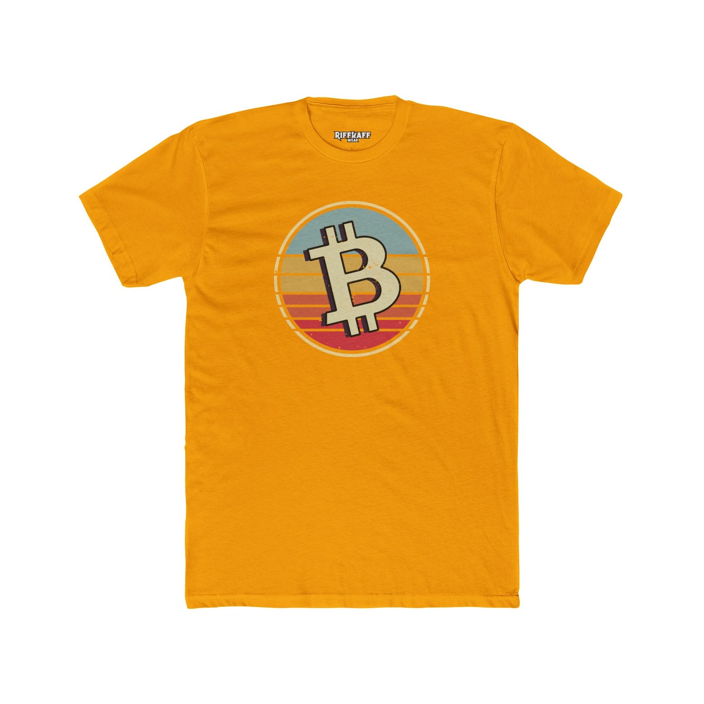 Retro Bitcoin Unisex Cotton Crew Tee - Casual Cryptocurrency Bitcoin Shirt - Riff Raff Wear