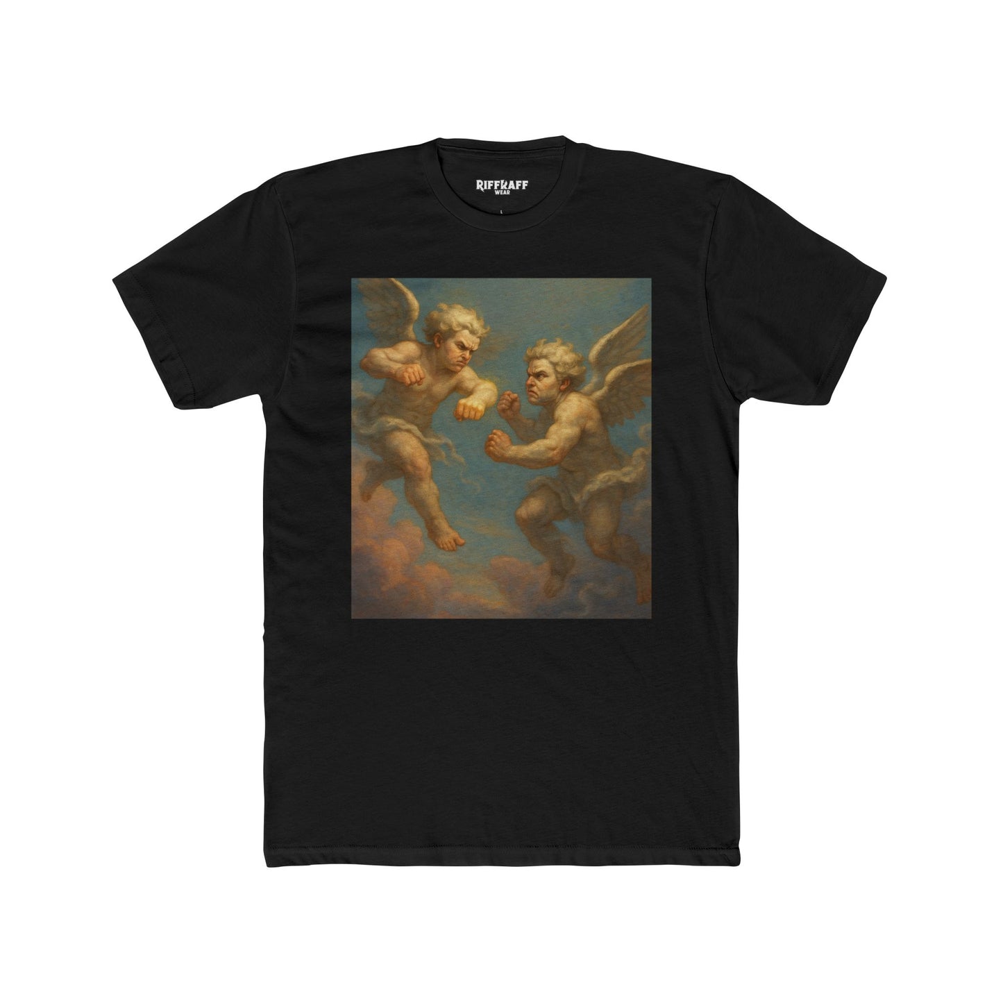 Heavenly Duel Unisex Cotton Crew Tee - Art Inspired Design - Riff Raff Wear