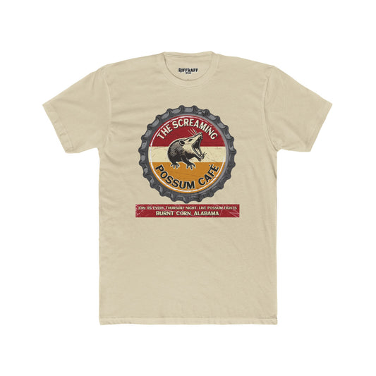 The Screaming Possum Unisex Cotton Crew Tee - Fun & Retro Graphic Shirt - Riff Raff Underground