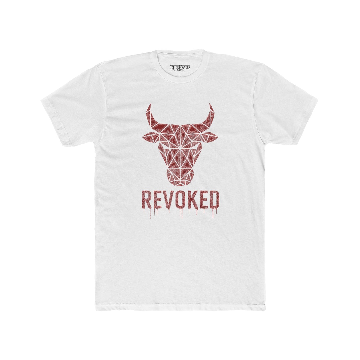 Geometric Bull Design Unisex Cotton Crew Tee - Revoked Graphic Tee - Riff Raff Wear