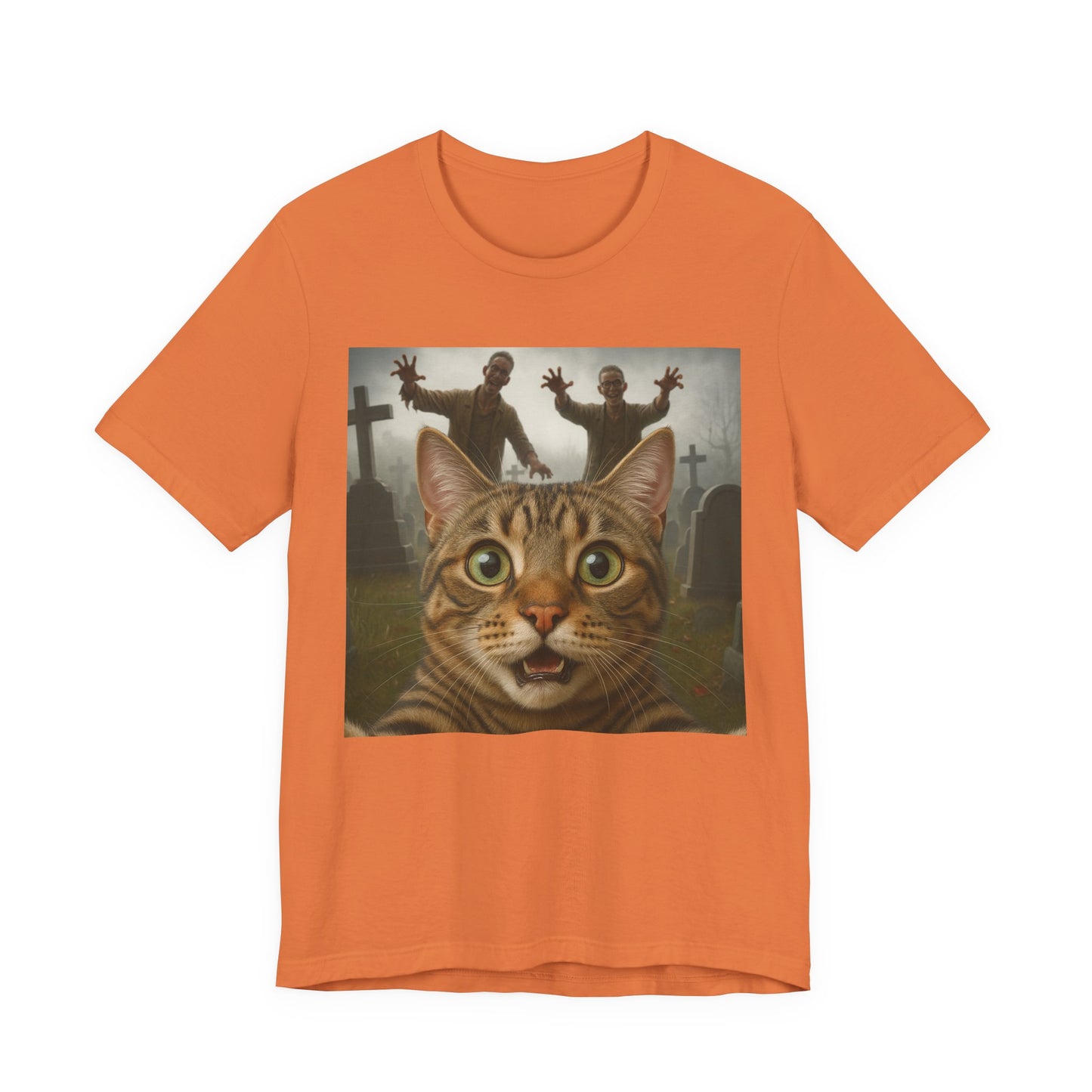 Zombie Cat Halloween Tee, Cute Cat Shirt, Unisex Graphic Tee, Funny Pet Lover Gift, Halloween Costume Top - Riff Raff Wear
