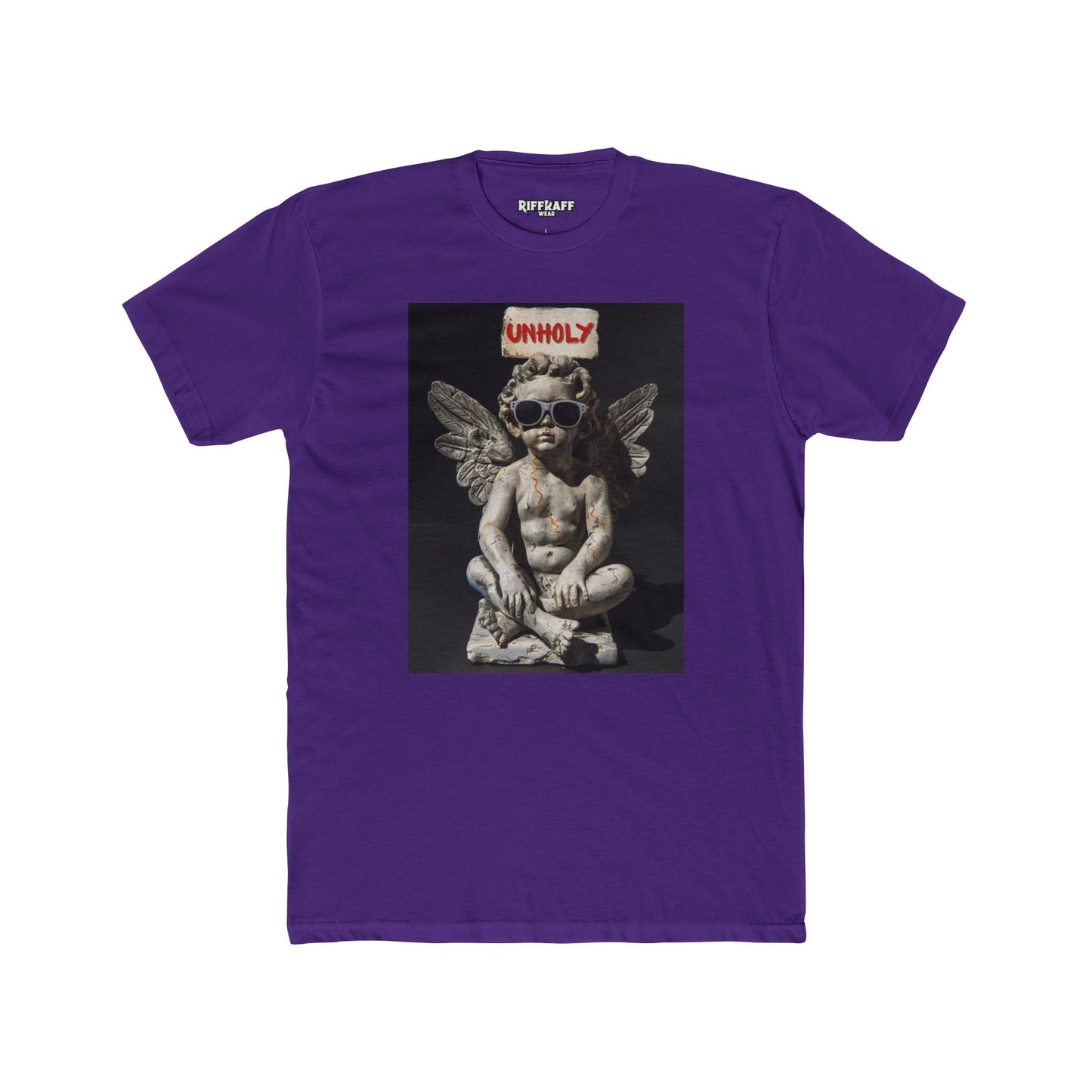 Unisex Cotton Crew Tee - Unholy Angel Graphic Tee for Bold Souls _Riff Raff Wear