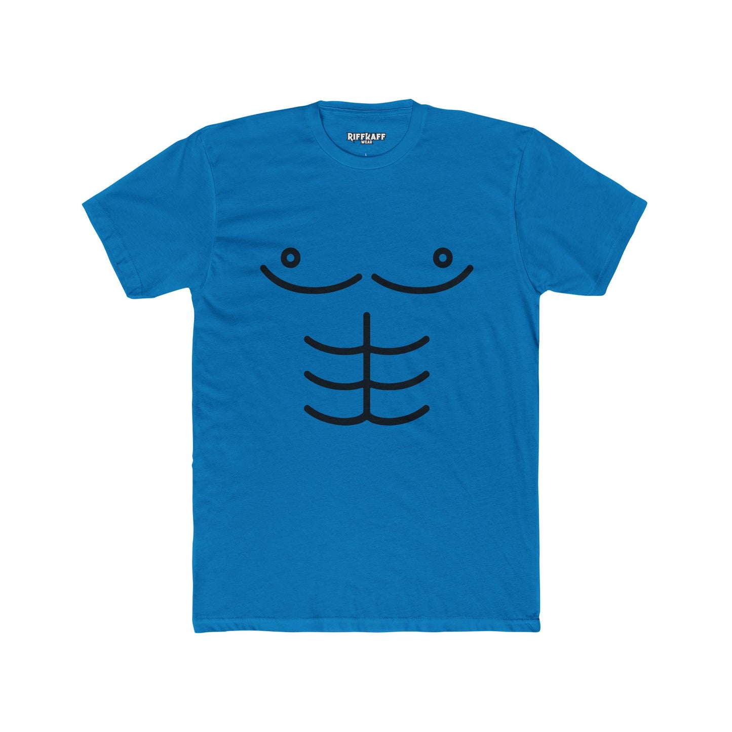 Funny Unisex Cotton Crew Tee - Cartoon Abs Design - Riff Raff Wear