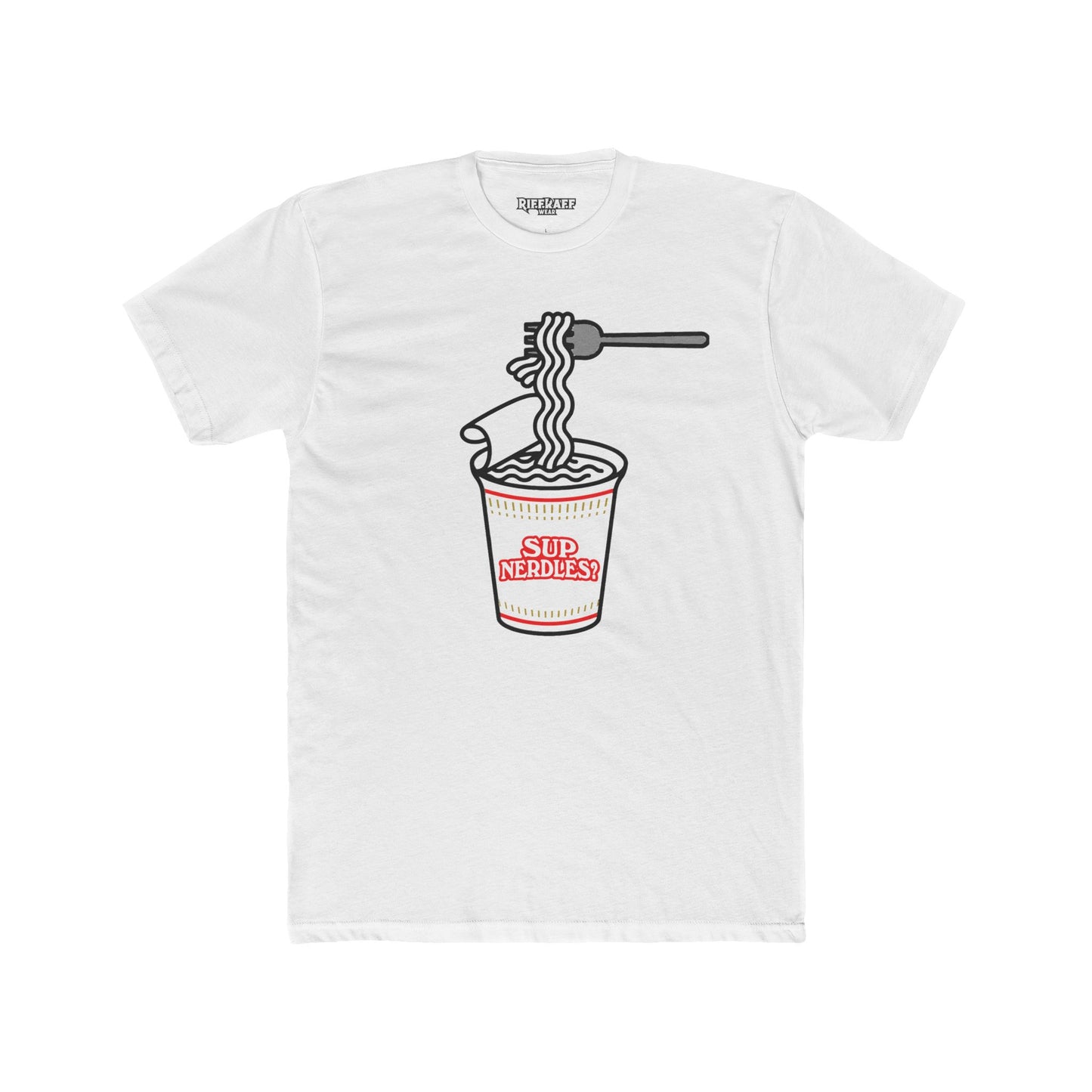 Sup Nerdless Unisex Cotton Crew Tee - Fun & Casual Shirt for Noodle Lovers - Parody Logo Series - Riff Raff Wear
