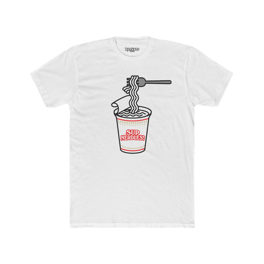 Sup Nerdless Unisex Cotton Crew Tee - Fun & Casual Shirt for Noodle Lovers - Parody Logo Series - Riff Raff Wear
