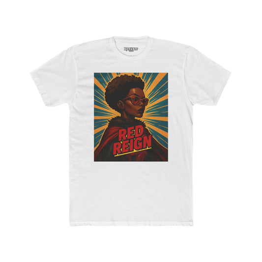 Red Reign Unisex Cotton Crew Tee - Empowering Superhero Design