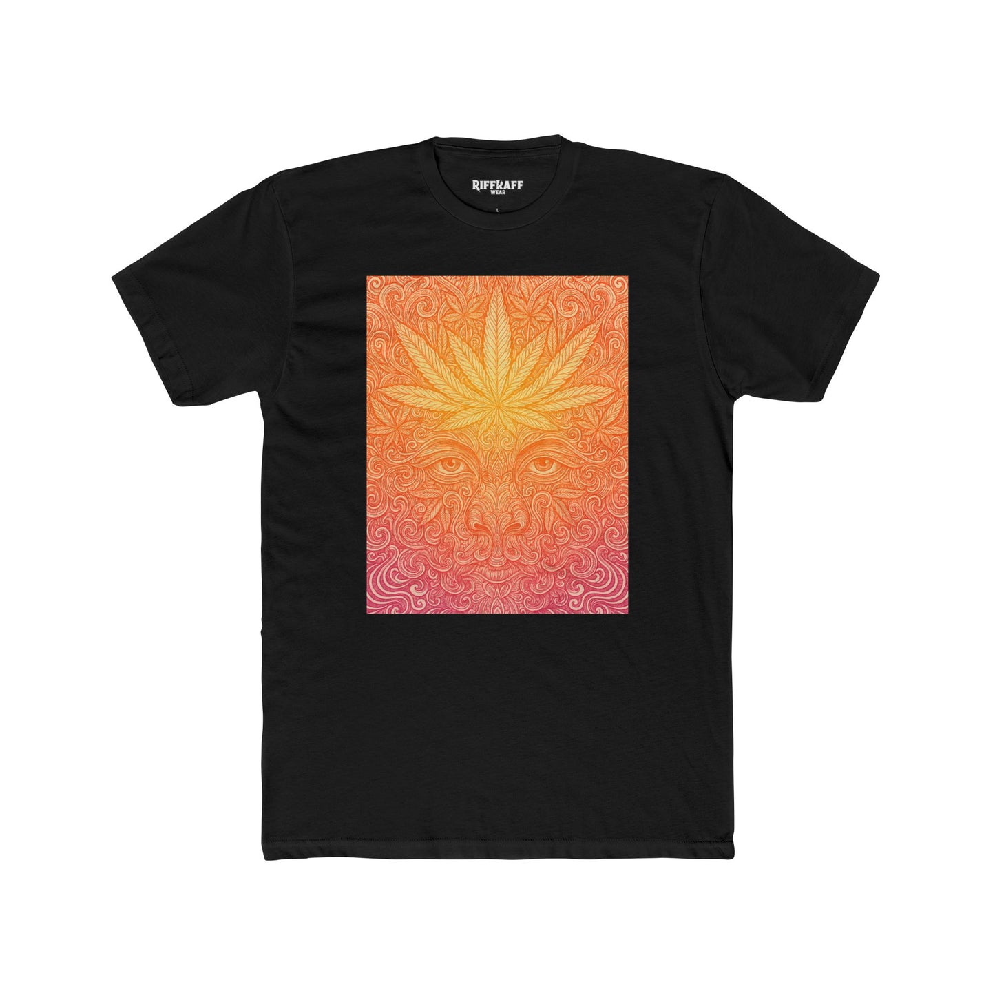 Bohemian Vibes Unisex Cotton Crew Tee - Psychedelic Sunset Design - Riff Raff Wear