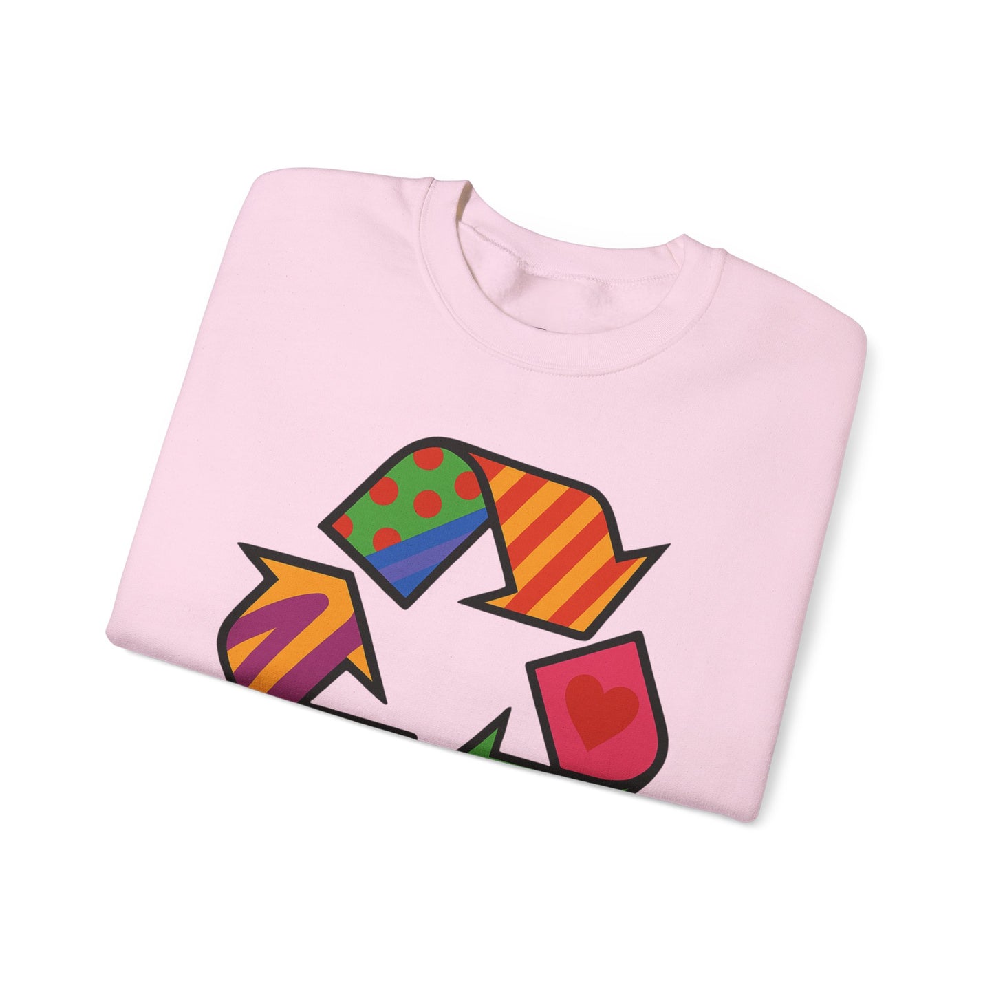 Eco-Friendly Graphic Sweatshirt - Unisex Heavy Blend™ Crewneck with Colorful Recycle Design - Riff Raff Wear