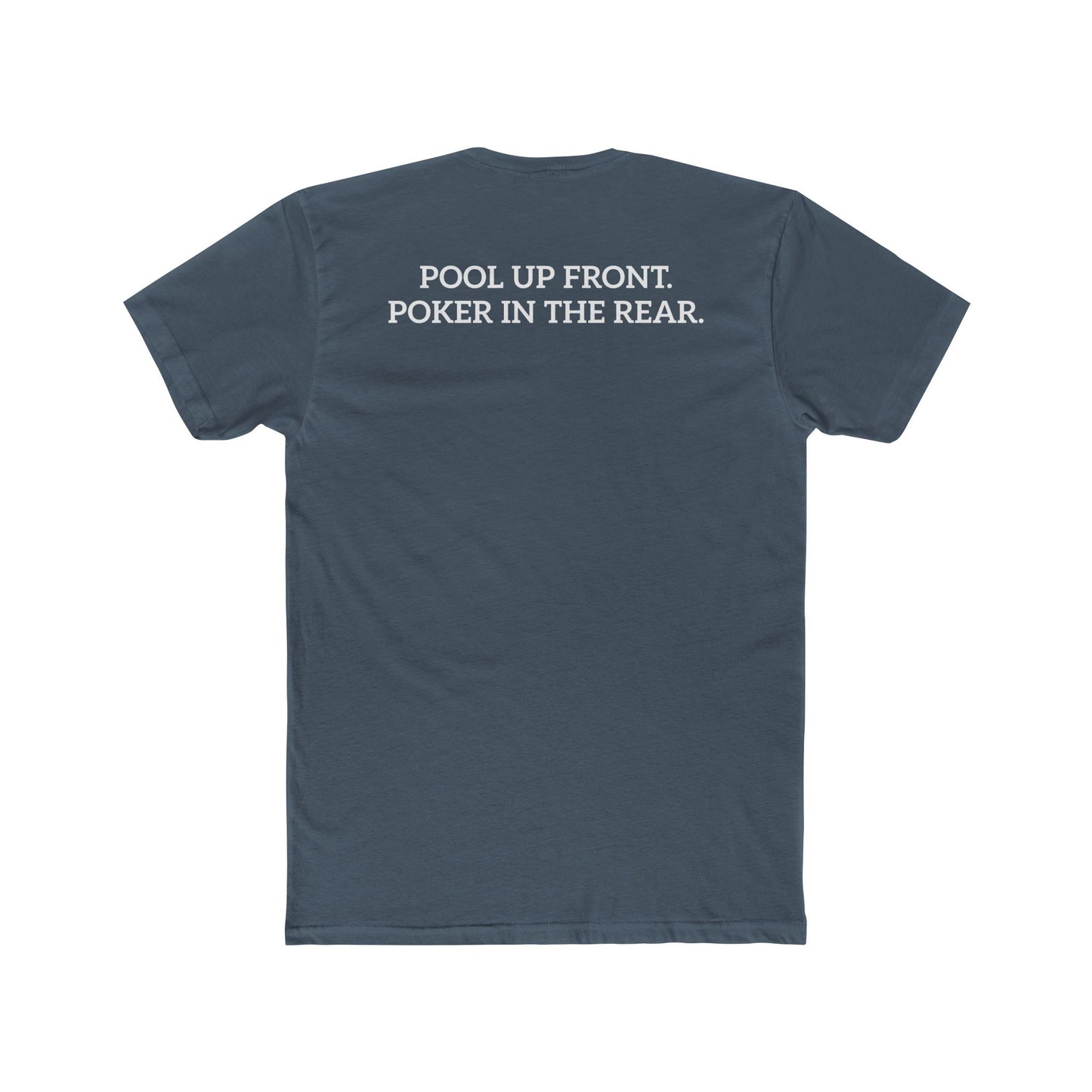 Lucky's Pool Hall Unisex Cotton Crew Tee Pool Up Front. Poker In The Rear. - Riff Raff Wear Underground