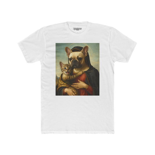 Funny Pet Portrait Unisex Cotton Crew Tee - Cat & Dog Art Tee - Riff Raff Wear