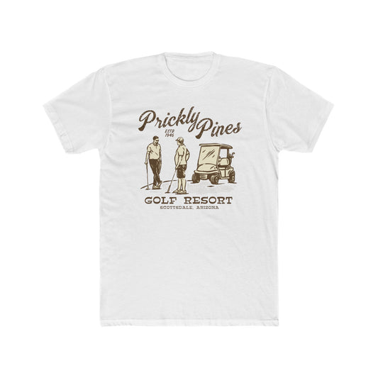 Prickly Pines Golf Resort Unisex Cotton Crew Tee - Perfect for Golf Lovers! - Riff Raff Wear Underground